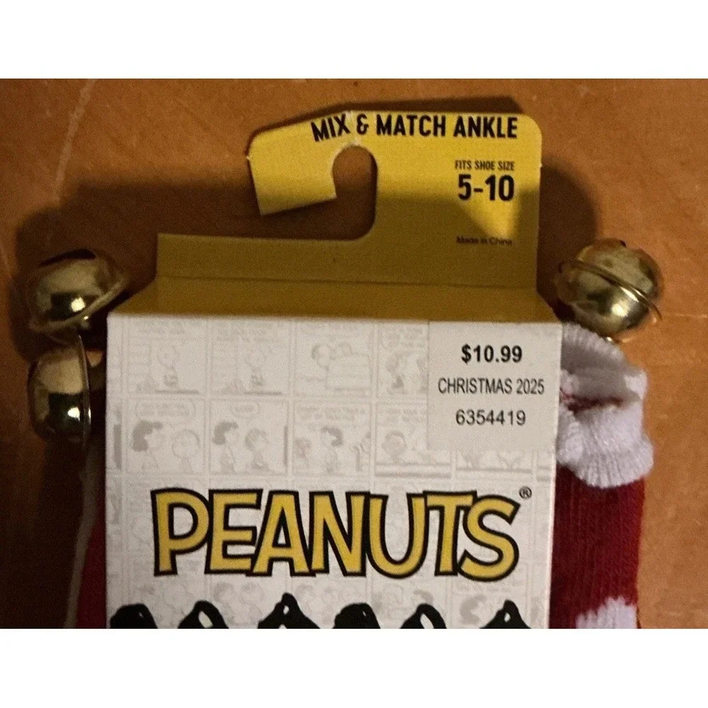 Peanuts Snoopy Socks Ankle Socks‎ Fits Shoe Size 5-10